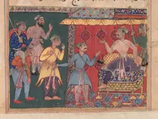 Tales of a Parrot (Tuti-nama): The Twelfth Night: King Bhojaraja tries in vain to ascertain..., c. 1 Creator: Unknown