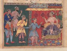 Tales of a Parrot (Tuti-nama): The Twelfth Night: King Bhojaraja tries in vain to ascertain..., c. 1 Creator: Unknown