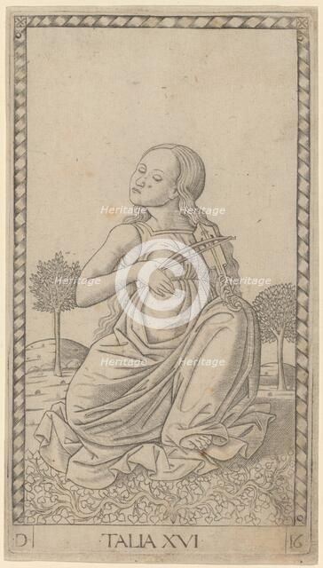 Talia (Thalia), c. 1465. Creator: Master of the E-Series Tarocchi.