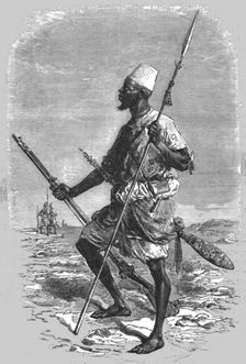 'Talibe equipped for fighting; Journey from the Senegal to the Niger 1875. Creator: Unknown
