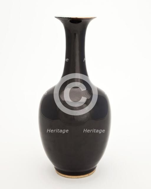 Tall black vase, 1700s. Creator: Unknown.