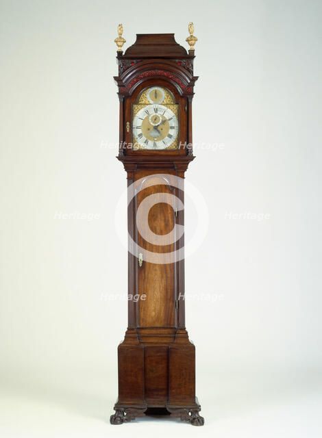 Tall Case Clock, c. 1750. Creators: George Glinn, Thomas Hughes.