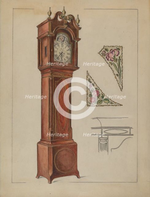 Tall Clock, 1935/1942. Creator: Elizabeth Curtis.