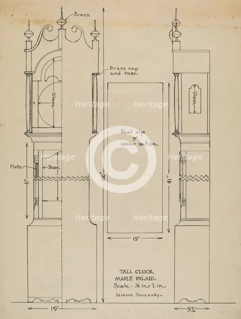 Tall Clock, c. 1936. Creator: Isidore Sovensky.
