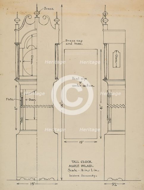 Tall Clock, c. 1936. Creator: Isidore Sovensky.
