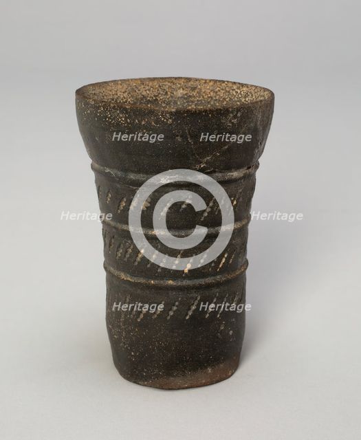 Tall Cup with Diagonal Slashes, Korea, Three Kingdoms period, Gaya Federation (42-562). Creator: Unknown.