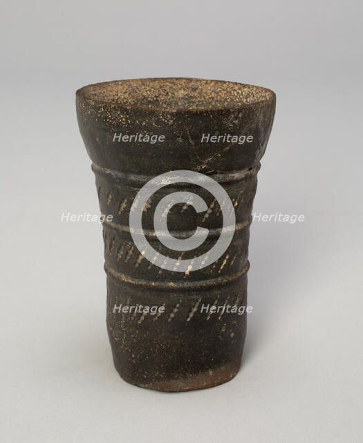 Tall Cup with Diagonal Slashes, Korea, Three Kingdoms period, Gaya Federation (42-562). Creator: Unknown.