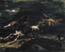 Tam O'Shanter pursued by witches, 1849. Creator: Eugene Delacroix