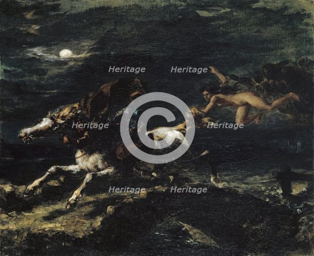 Tam O'Shanter Pursued by the Witches, 1849. Creator: Delacroix, Eugène (1798-1863).