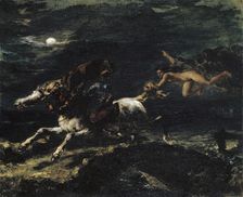 Tam O'Shanter Pursued by the Witches, 1849. Creator: Delacroix, Eugène (1798-1863)