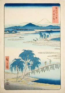 Tama River in Musashi Province (Musashi Tamagawa), from the series "Thirty-six Views of..., 1858. Creator: Ando Hiroshige