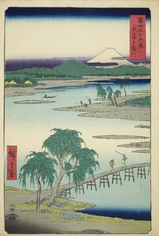 Tama River in Musashi Province (Musashi Tamagawa), from the series "Thirty-six Views..., 1858. Creator: Ando Hiroshige