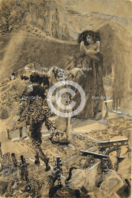 Tamara's Dance. Illustration to the poem The Demon by Mikhail Lermontov, 1890-1891. Artist: Vrubel, Mikhail Alexandrovich (1856-1910)