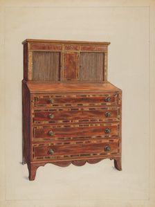 Tambour Desk, c. 1936. Creator: Bernard Gussow