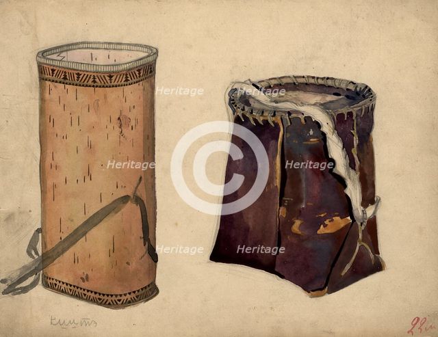 Tamgas made of birch bark of various types, Selkups, 1920. Creator: A. G. Vargin.
