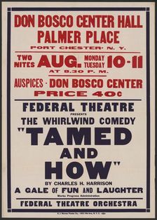 Tamed and How 1, Port Chester, NY, [1930s]. Creators: Unknown, Charles H Harrison