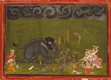 Taming of the Elephant Chanchal, 1760. Creator: Unknown