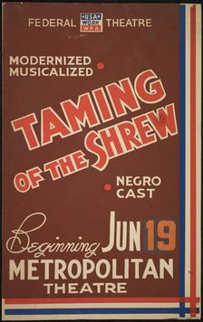 Taming of the Shrew, Seattle, 1939. Creator: Unknown