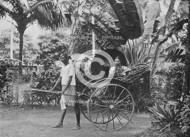 'Tamil Lady in Rickshaw', c1890, (1910). Artist: Alfred William Amandus Plate.