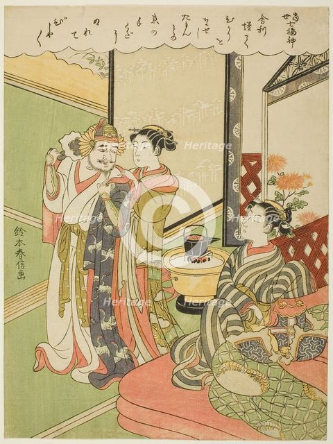 Tamonten, from the series "The Seven Gods of Good Luck in Modern Life (Tosei Shichi Fukujin)", c1769 Creator: Suzuki Harunobu.