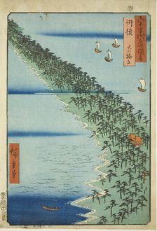 Tango Province: Amanohashidate (Tango, Amanohashidate), from the series "Famous..., 1853. Creator: Ando Hiroshige