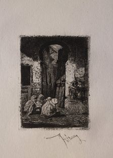 Tanger, Arabes assis. Creator: Mariano Fortuny y Carbó (Spanish, 1838-1874)