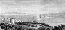 Tangier Bay, Morocco: H.M.S. Aurora firing a salute in honour of the new emperor, 1873. Creator: Unknown