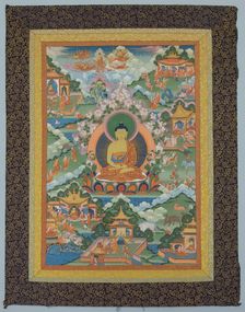 Tangka with Buddha, 19th century. Creator: Unknown