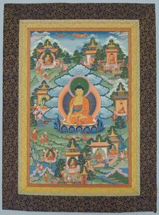 Tangka with Buddha, 19th century. Creator: Unknown