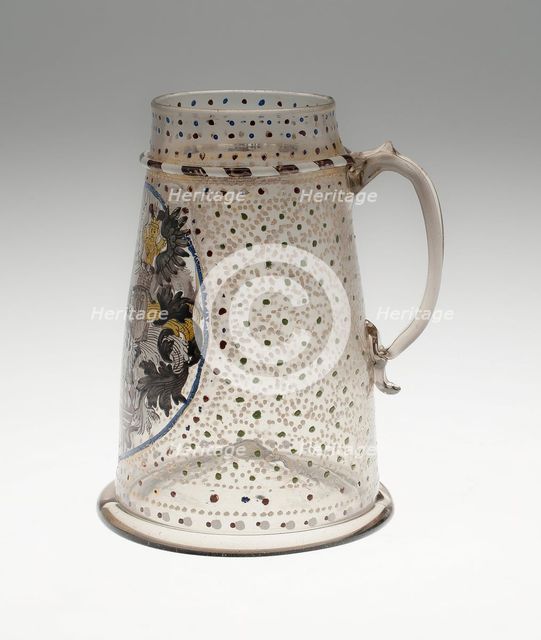 Tankard with Mansfeld Arms, Saxony, 1590/1600. Creator: Unknown.