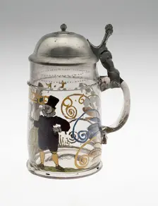 Tankard with Cover, Bohemia, 1596. Creator: Bohemia Glass