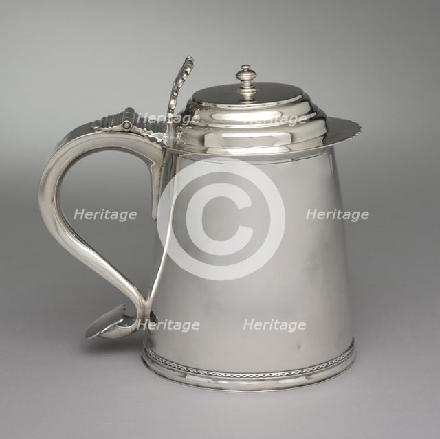 Tankard, c. 1710. Creator: Samuel Vernon (American, 1683-1737).