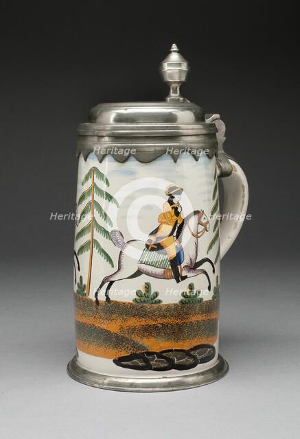 Tankard, Germany, c. 1770. Creator: Period of Johann Georg Weiss Jr.