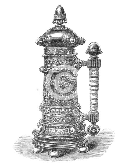 Tankard presented to the Nottingham (Robin Hood) Rifle Corps by the Duke of St. Albans, 1864. Creator: Unknown.