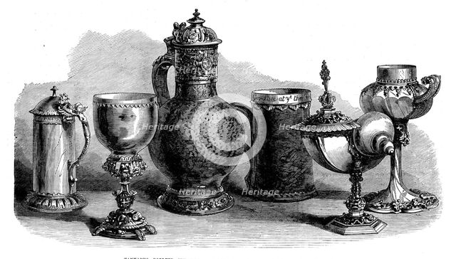 Tankards, goblets, and cups, Art Loan Collection, South Kensington Museum, 1871. Creator: Unknown.