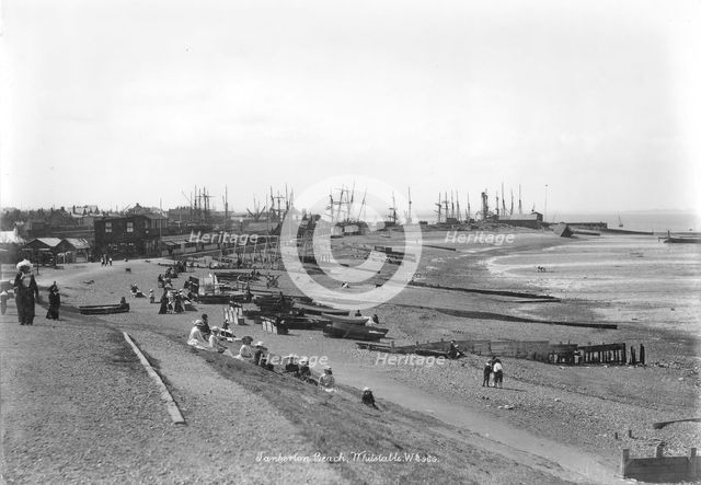 Tankerton Beach, Whitstable, Kent, 1890-1910. Artist: Unknown