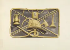 Taniscot Engine House Sign, 1935/1942. Creator: Curry M. Bartlett