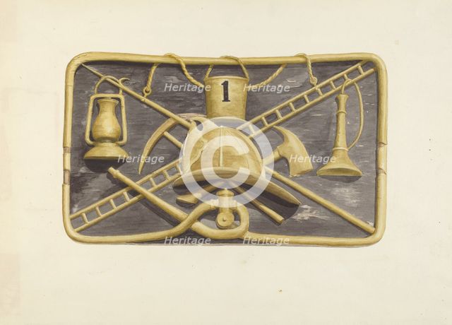 Taniscot Engine House Sign, 1935/1942. Creator: Curry M. Bartlett.