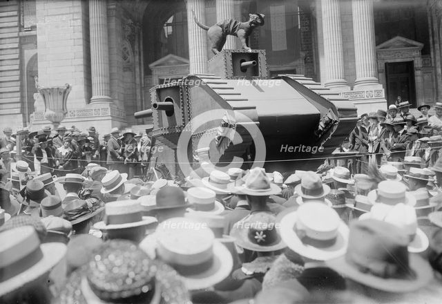 Tank at public library, 1918. Creator: Bain News Service.