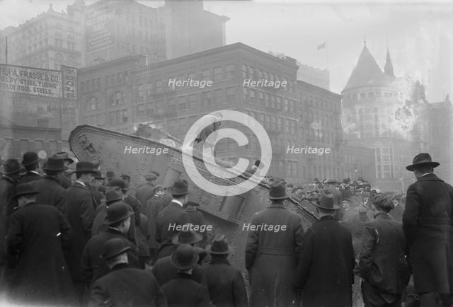Tank in New York Court House excavation, 1 Mar 1918. Creator: Bain News Service.
