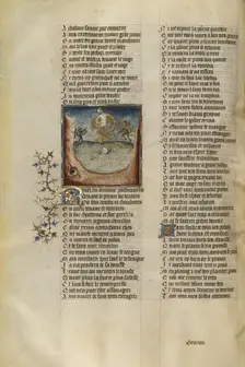 Tantalus and Ixion Suffering Torment in the Underworld; Roman de la Rose, about 1405. Creator: Unknown