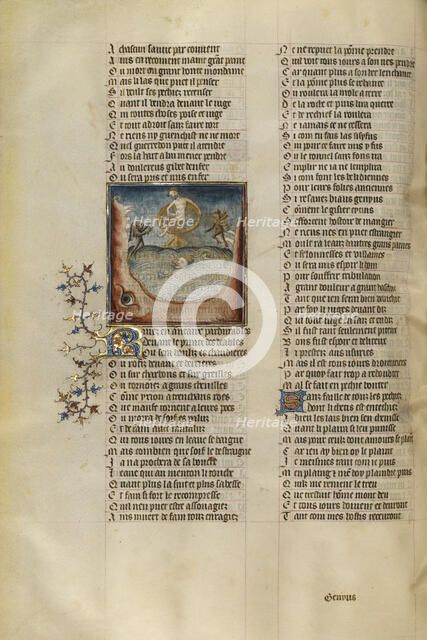 Tantalus and Ixion Suffering Torment in the Underworld; Roman de la Rose, about 1405. Creator: Unknown.