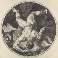 Tantalus, from The Four Disgracers, 1588., 1588. Creator: Hendrik Goltzius