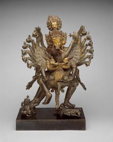 Tantric Deities Hevajra and Nairatmya in Ritual Embrace (Yab-Yum), c. 1600. Creator: Unknown