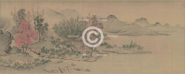 Tao Qian Admiring Chrysanthemums, 11th century. Creator: Zhao Lingrang (ca. 1070-after 1100).