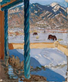 Taos Home in Sunlight, 1925. Creator: Akseli Gallen-Kallela
