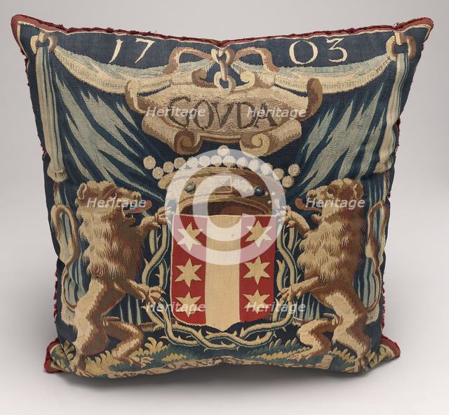 Tapestry-covered Cushion, c. 1675/1725. Creator: Unknown.