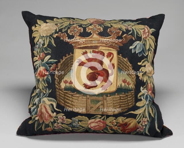 Tapestry-covered Cushion, c. 1675/1725. Creator: Unknown.