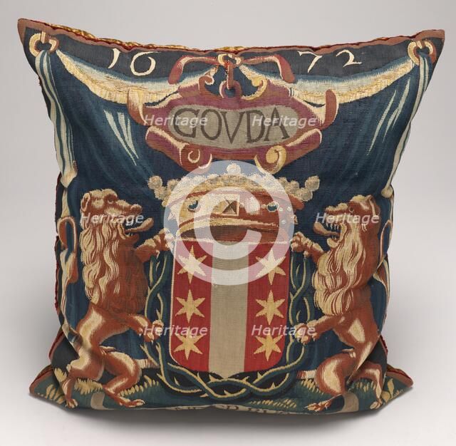 Tapestry-covered Cushion, c. 1675/1725. Creator: Unknown.