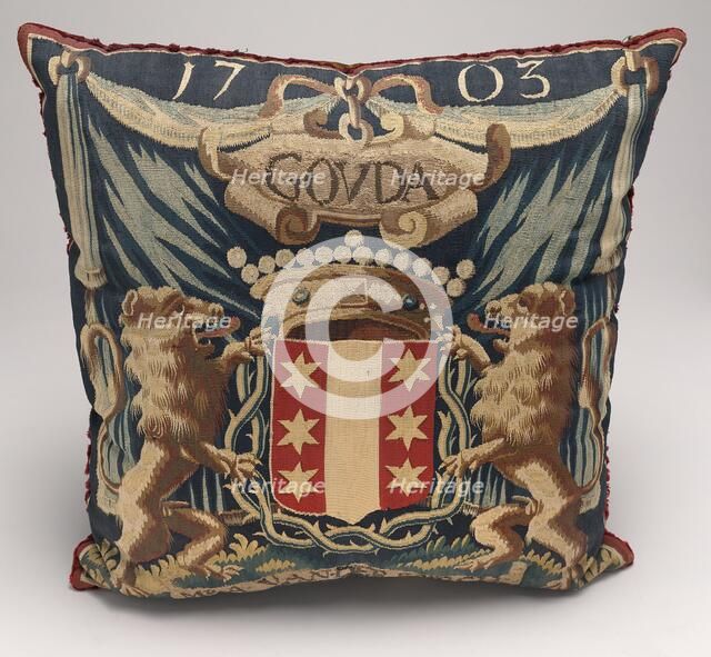 Tapestry-covered Cushion, c. 1675/1725. Creator: Unknown.